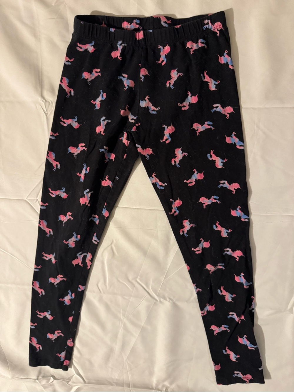SO Black Leggings with Pink & Blue Unicorns